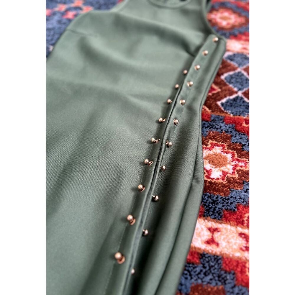 Fashion Nova Green Sleeveless Pierce Bandage Mini Dress Size Small - Picture 3 of 6